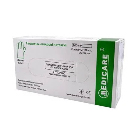 perchatki lateksnye medicare pudra